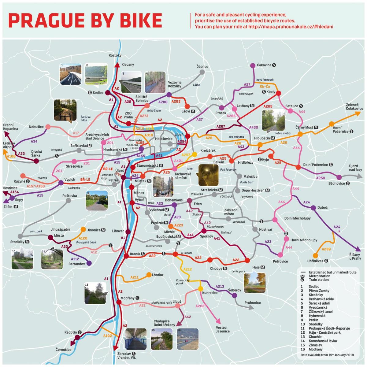 карта Праги на велосипеде