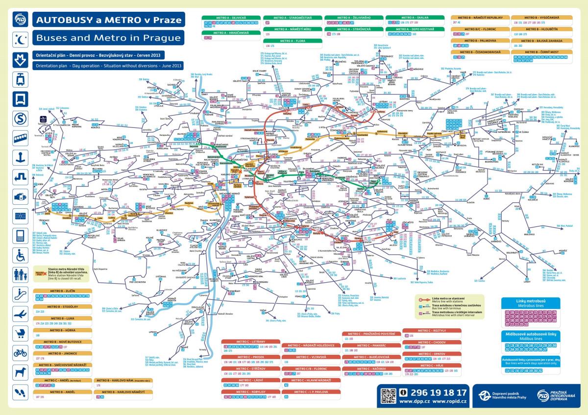 карта Праги автобусный вокзал