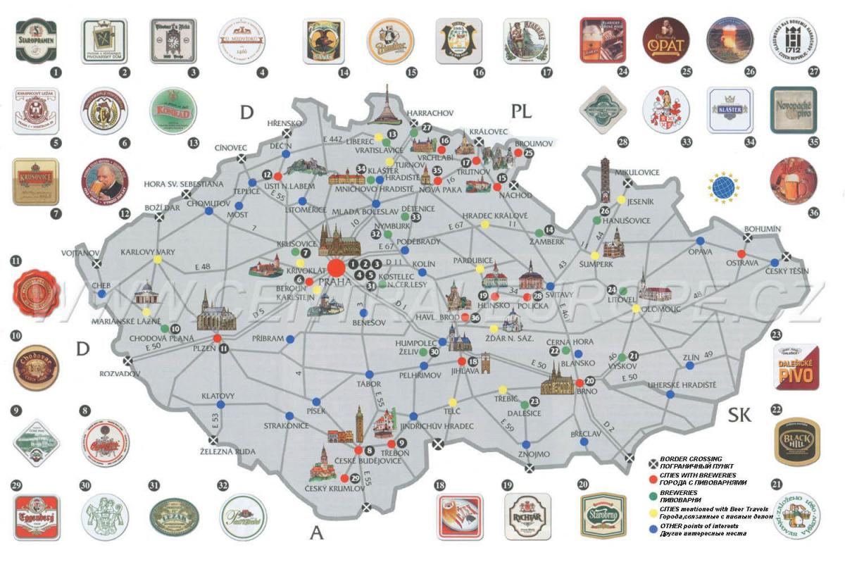 пивная карта Праги