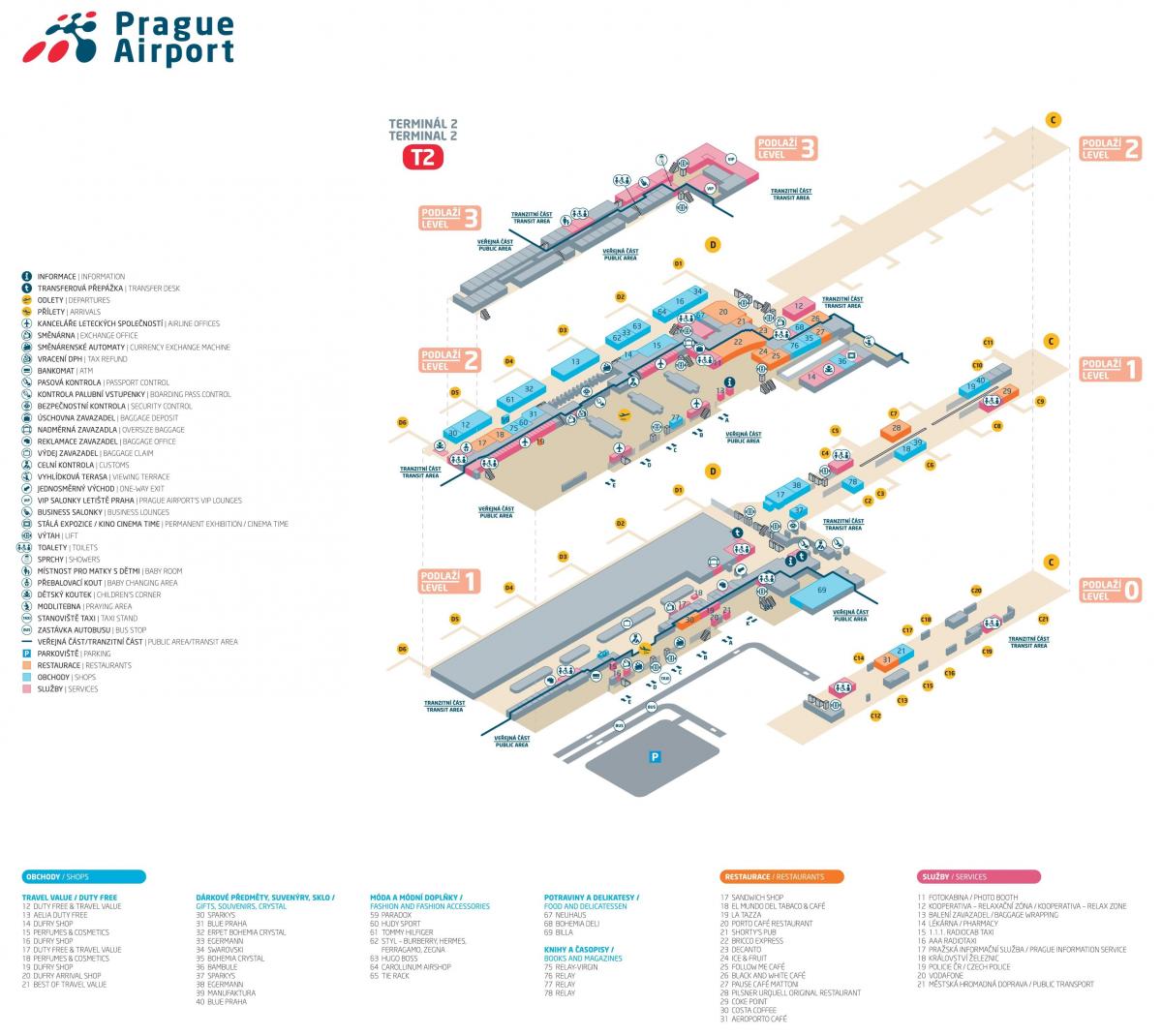 карта Праги аэропорт терминал 2
