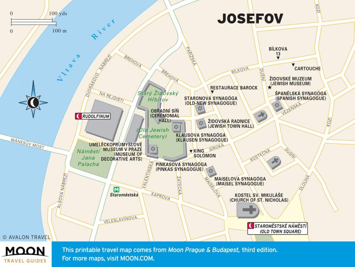 карта Праги еврейский квартал