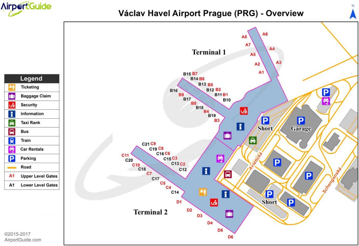 карта аэропорта имени Вацлава гавела 