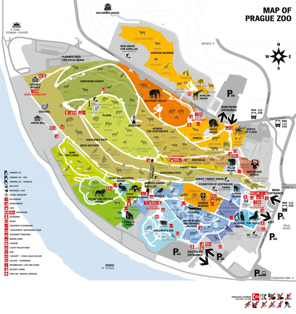 зоопарк в Праге на карте