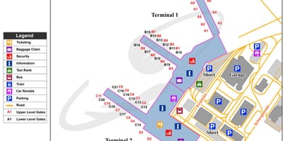 Карта аэропорта имени Вацлава гавела 